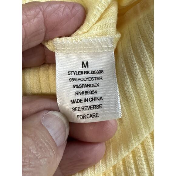 Yellow Jumpsuit Women’s Sz M Stretch Drawstring Waist Sleeveless Beach Cruise - Picture 13 of 14